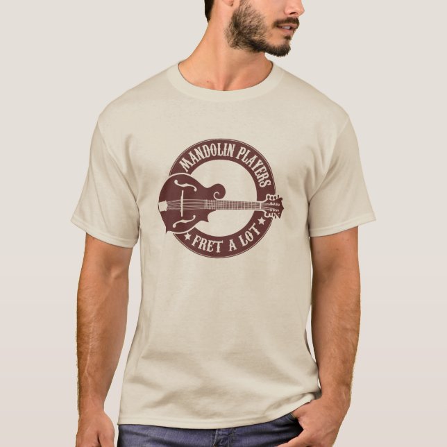 Mandolinen-Spieler-Gitterwerk viel T-Shirt (Vorderseite)