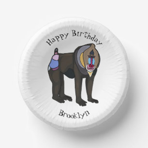Mandrill Cartoon-Illustration Pappteller