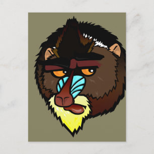 MANDRILL VERTICAL POSTCARD POSTKARTE