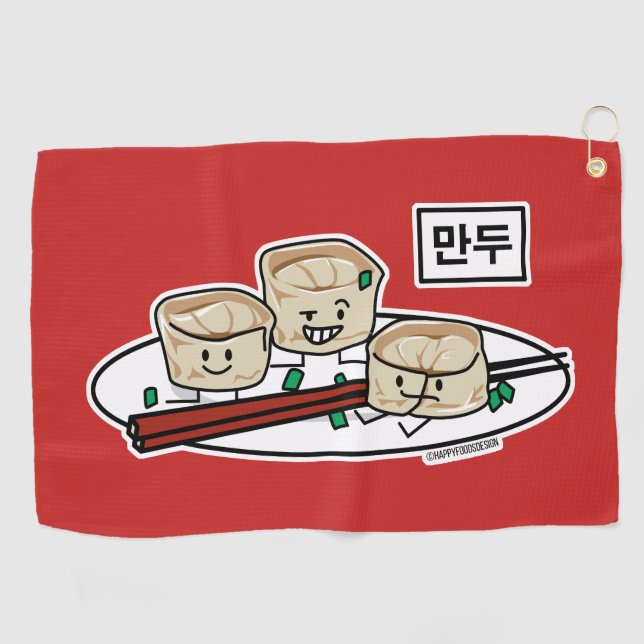 Mandu koreanisches Mehlkloß-dim sumfrühstück Golfhandtuch (Horizontal)