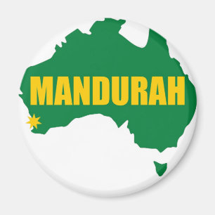 Mandurah Grün und Goldkarte Magnet