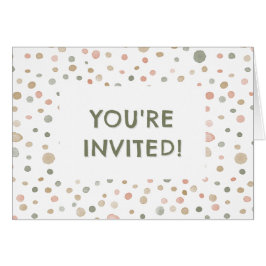 Mandy Confetti Watercolor Dots Birthday Einladung