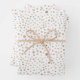 Mandy Confetti Watercolor Dots Wrapping Paper Geschenkpapier Set