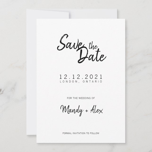 Mandy Minimalistisch Simple Save the Date (Vorderseite)