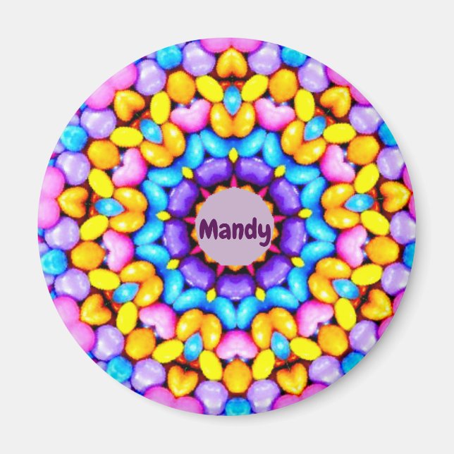 MANDY ~ Personalisiertes Ostermuster Fraktal ~ Magnet (Vorne)