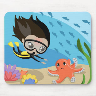 Mandy und Blasen die Krake Mousepad