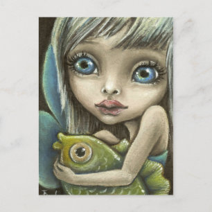 Mandy und Fisch Postkarte