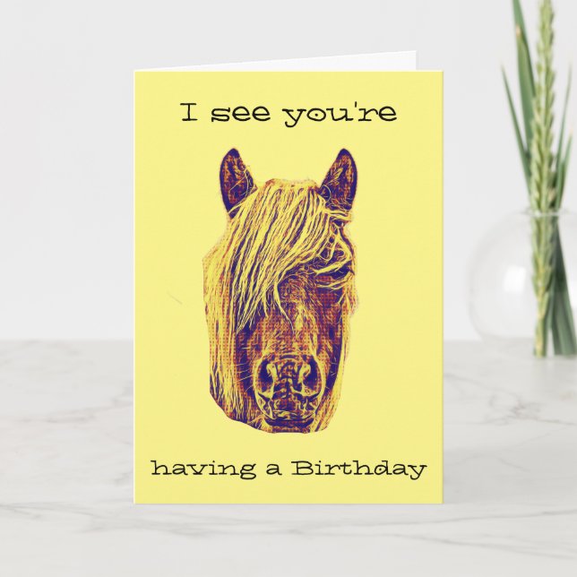 Mane Anniversaire Cheval Carte Anniversaire (Devant)