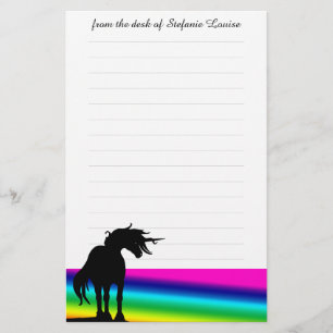 Mane Einhorn-Stationerie mit Linien (Regenbogen) Briefpapier