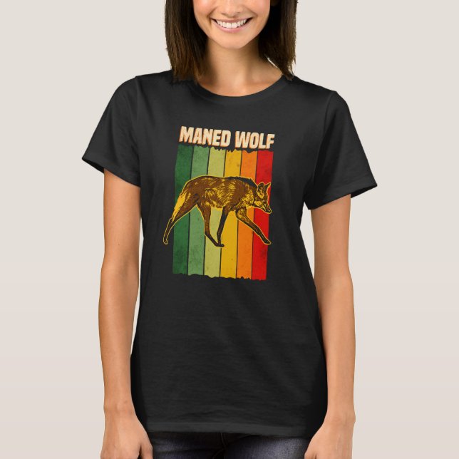Maned Wolf Südamerika Tierfarben 4 T-Shirt (Vorderseite)
