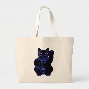 maneki neko Blauneon Jumbo Stoffbeutel