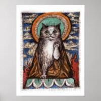 Maneki Neko Cat Poster - Buddha Cat