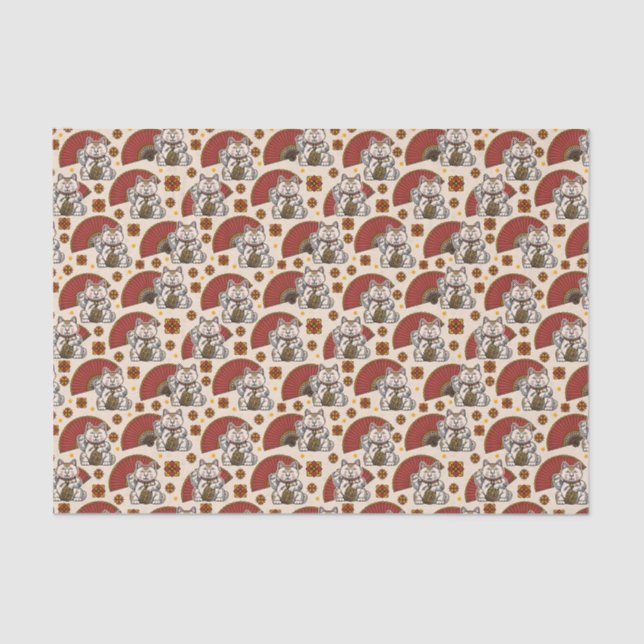 Maneki Neko Cat Seidenpapier (Vorderseite)