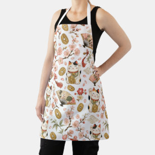 Maneki Neko Garten-Schürze, Japanische Glückskatze Schürze