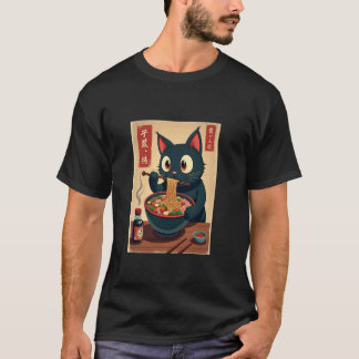 Maneki Neko Glück Ramen Suppen Katze Glücksbringer T-Shirt