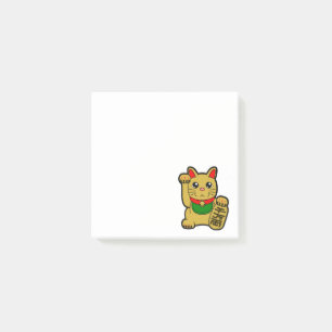 Maneki Neko: Golden Lucky Cat Post-it Klebezettel