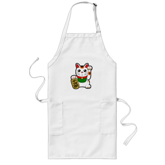 Maneki Neko: Japanisch Lucky Cat Lange Schürze (Vorne)