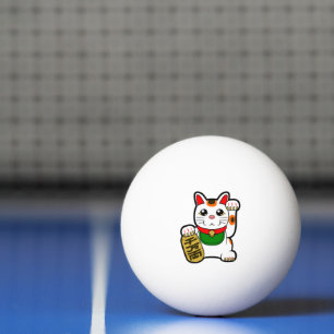 Maneki Neko: Japanisch Lucky Cat Tischtennisball