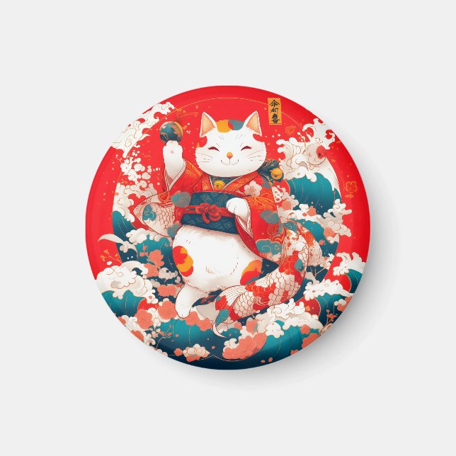 Maneki-Neko, Japanischer Lucky Cat Magnet (Vorne)