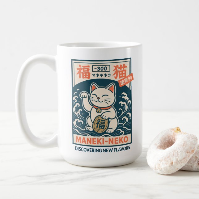 Maneki-Neko Kaffeetasse (Mit Donut)