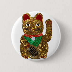 Maneki-Neko-Katze Button