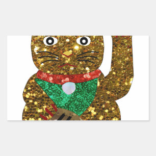 Maneki-Neko-Katze Rechteckiger Aufkleber