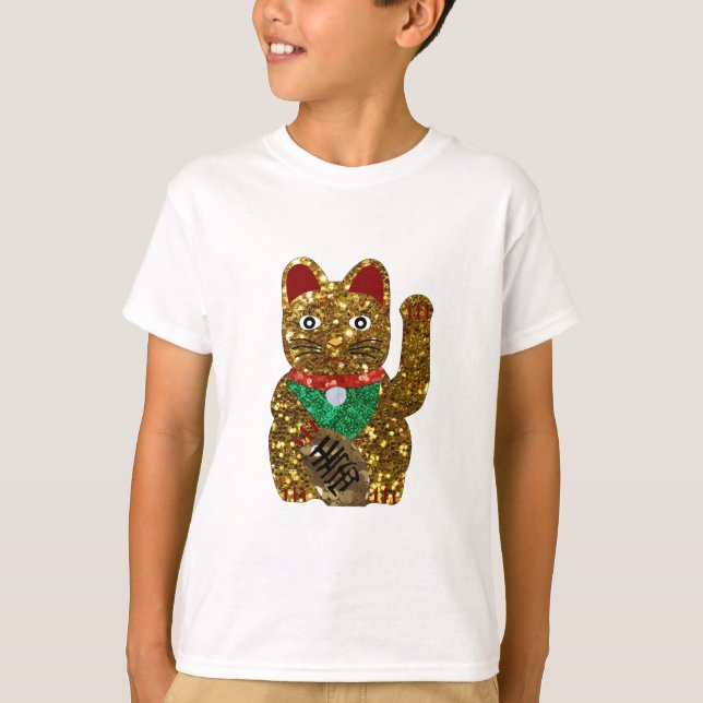 Maneki-Neko-Katze T-Shirt (Vorderseite)