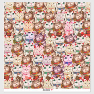 Maneki-neko-Katzen-Muster Aufkleber