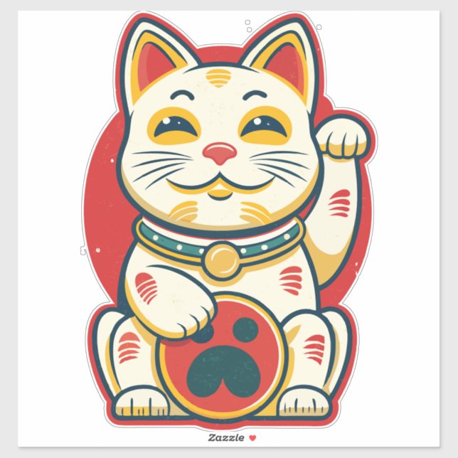 Maneki Neko - Lucky Cat Aufkleber (Blatt)