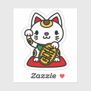 Maneki Neko (Lucky Cat) Aufkleber