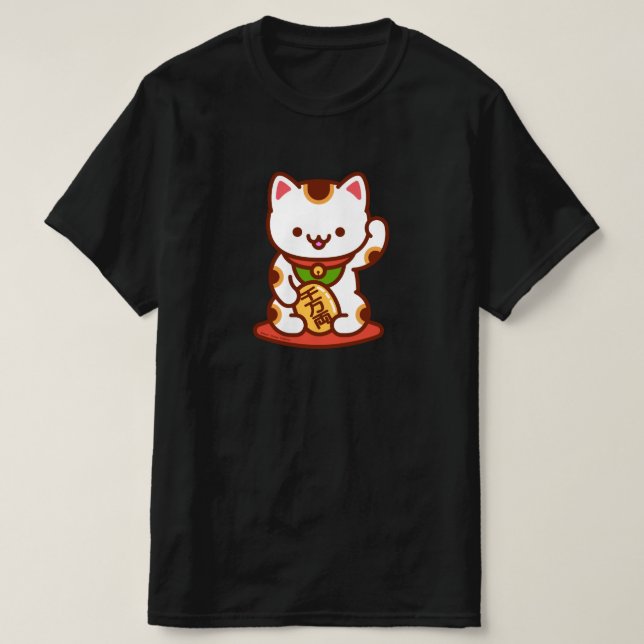 MANEKI-NEKO Lucky Cat T - Shirt - Weiß (Design vorne)