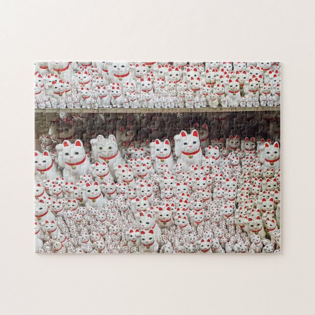 Maneki Neko Lucky Cat Temple Tokyo Japan Foto (Horizontal)