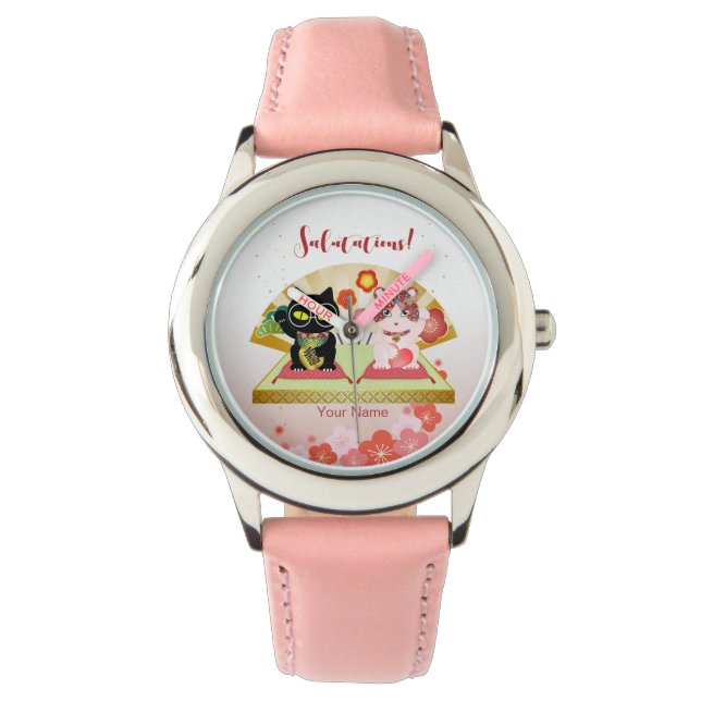 Maneki Neko Lucky Poiluna Armbanduhr (Vorderseite)