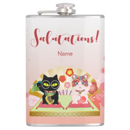 Maneki Neko Lucky Poiluna Vinyl Wrapped Flachmann