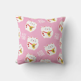 Maneki Neko Niedlich Lucky White Cat Kissen