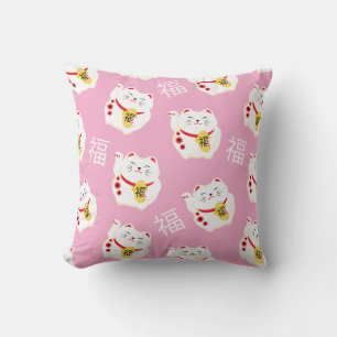 Maneki Neko Niedlich Lucky White Cat Kissen