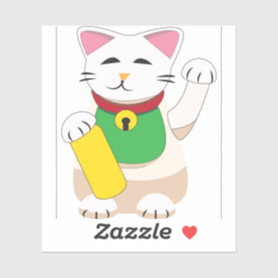 Maneki Neko oder Beckoning Cat Aufkleber