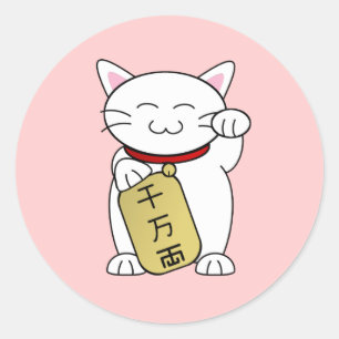 Maneki Neko Runder Aufkleber