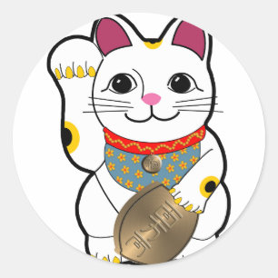 Maneki Neko Runder Aufkleber