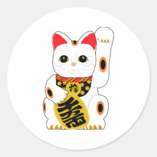 Maneki Neko Runder Aufkleber