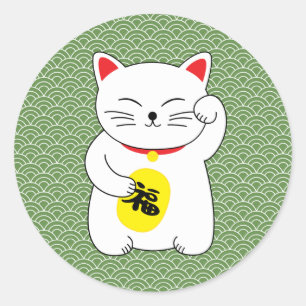 Maneki Neko Runder Aufkleber