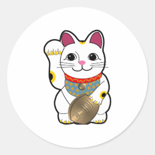 Maneki Neko Runder Aufkleber