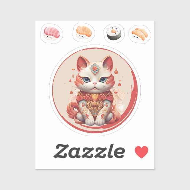 Maneki Neko Sticker (Blatt)