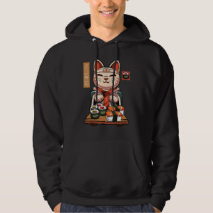 Maneki Neko Sushi Cat - Niedlicher Nigiri Sashimi  Hoodie