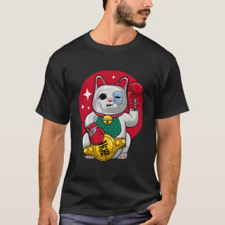 Maneki Neko Unluck Boxing Cat T-Shirt
