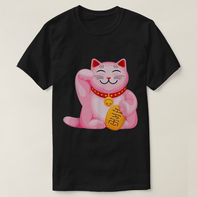 ManekiNeko Lucky Cat Japanese Good Luck Charm Japa T-Shirt (Design vorne)