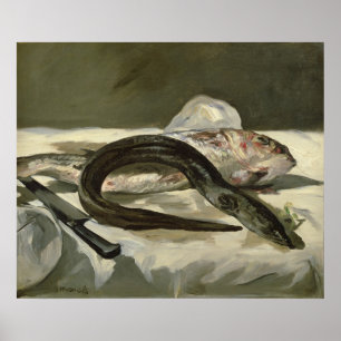 Manet Aal und rote Meeräsche, 1864 Poster