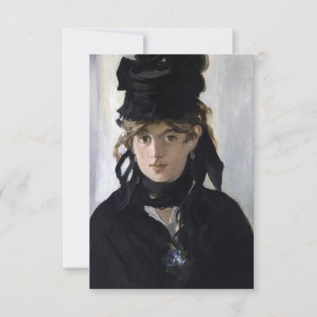 Manet - Berthe Morisot mit einem Blumenstrauß Dankeskarte (Vorderseite)