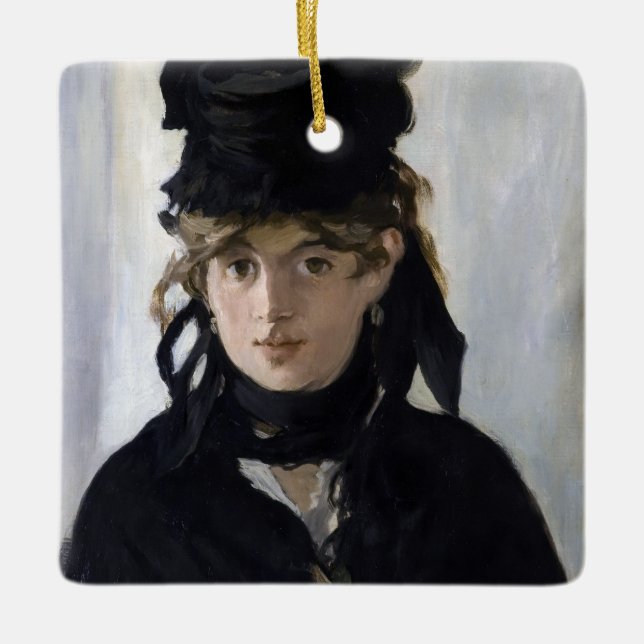 Manet - Berthe Morisot mit einem Blumenstrauß Keramikornament (Vorderseite)