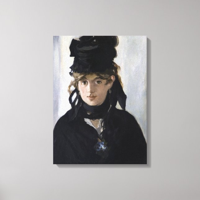 Manet - Berthe Morisot mit einem Blumenstrauß Leinwanddruck (Vorderseite)